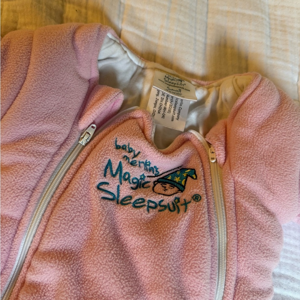Baby Merlin’s Magic Sleep Suit, Small 3-6 mo, pink